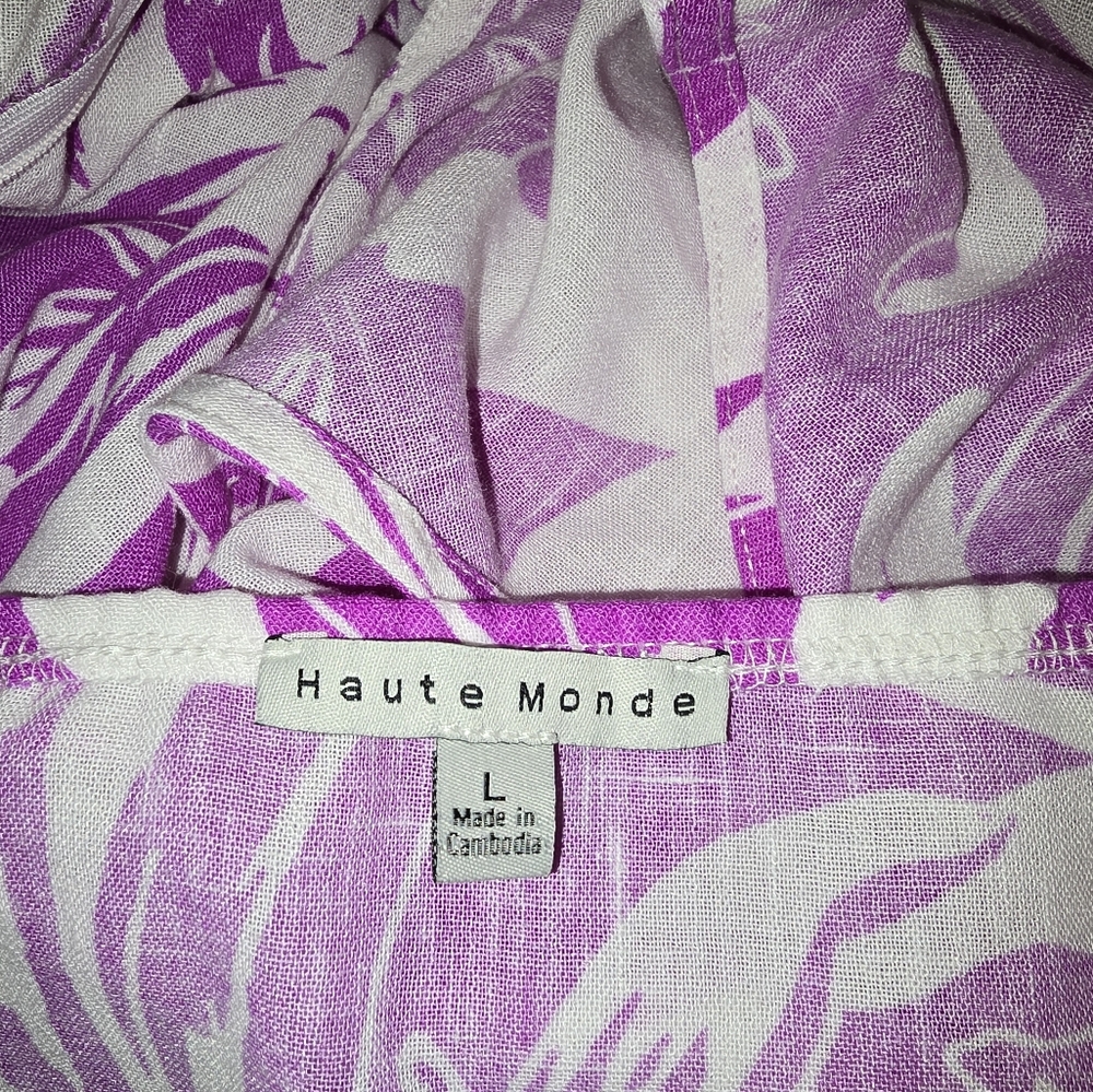 Purple Hawaiian Style Dress Large - Picture 13 of 14